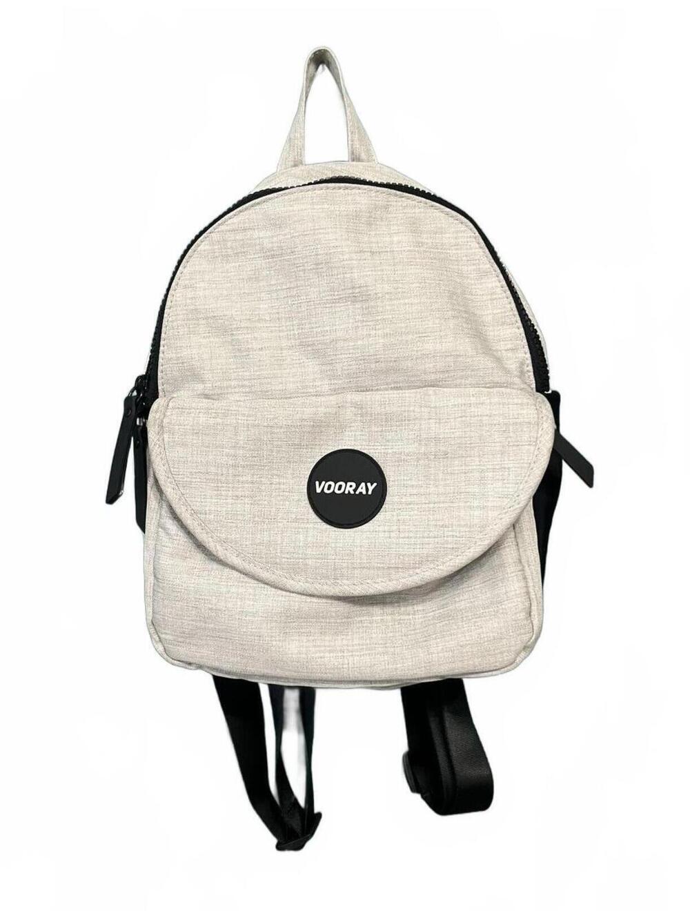 Vooray Lexi Mini Backpack Fossil Beige Grey Canvas Casual Gorpcore Daypack